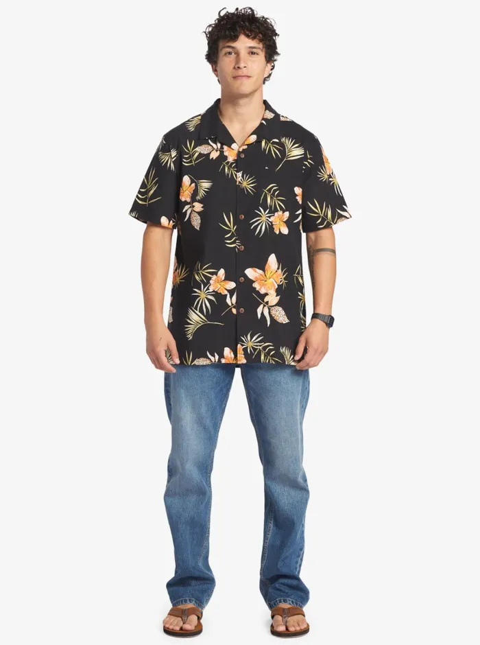 Quiksilver Tropical Floral Short Sleeve Woven Shirt Black Tropical Floral Ss Mens Shirts and Polos Quiksilver Tropical Floral Short Sleeve Woven Shirt Black Tropical Floral Ss Mens Shirts and Polos