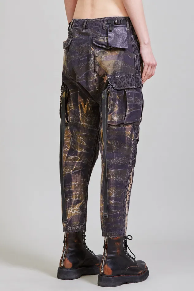 R13 Pants and Skirts Women Bleached Harem Cargo Pant