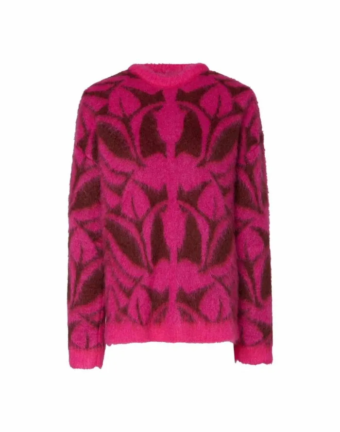 Ready To Wear Knitwear La Double J Camden Jumper Fuchsia and Bordeaux Ready To Wear Knitwear La Double J Camden Jumper Fuchsia and Bordeaux