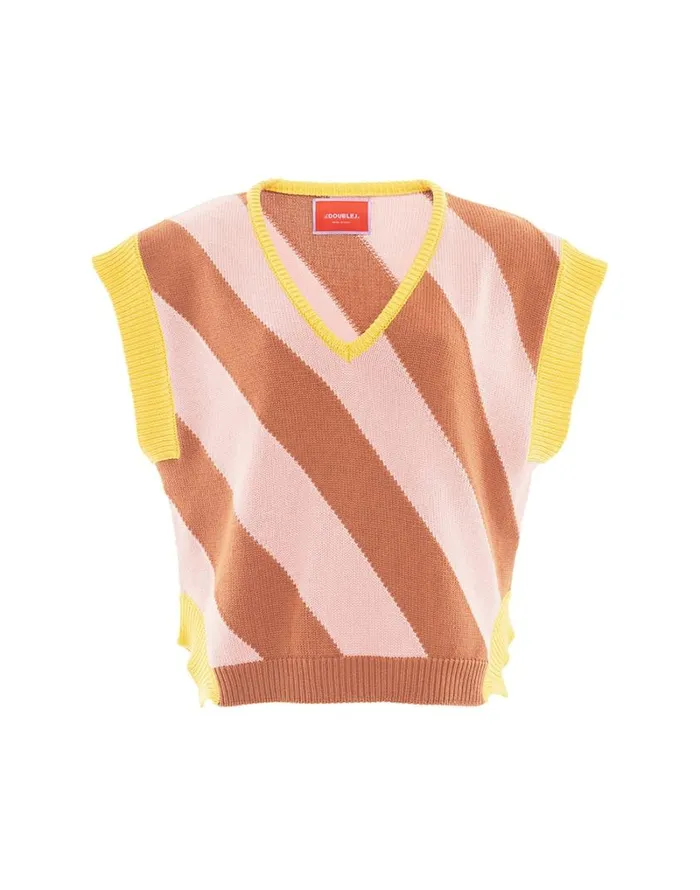 Ready To Wear Knitwear La Double J Veneziana Gilet Pink Ready To Wear Knitwear La Double J Veneziana Gilet Pink