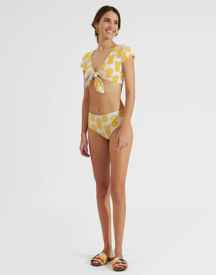 Ready To Wear Swimwear La Double J Boy Brief Pineapple Sunflower White Ready To Wear Swimwear La Double J Boy Brief Pineapple Sunflower White