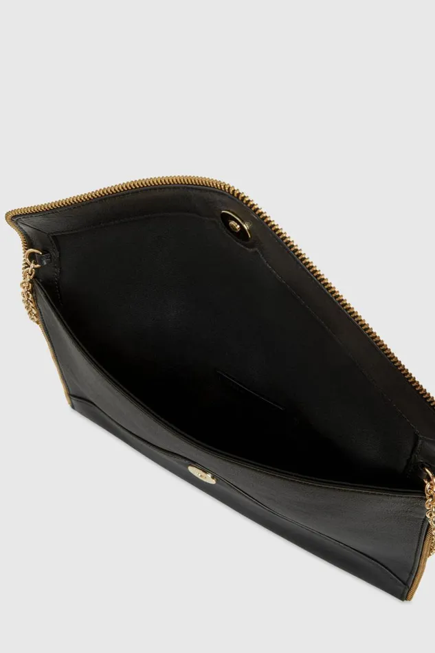 Rebecca Minkoff Clutches Leo Clutch With Chain Strap Blacklight Gold 8211 Handbags