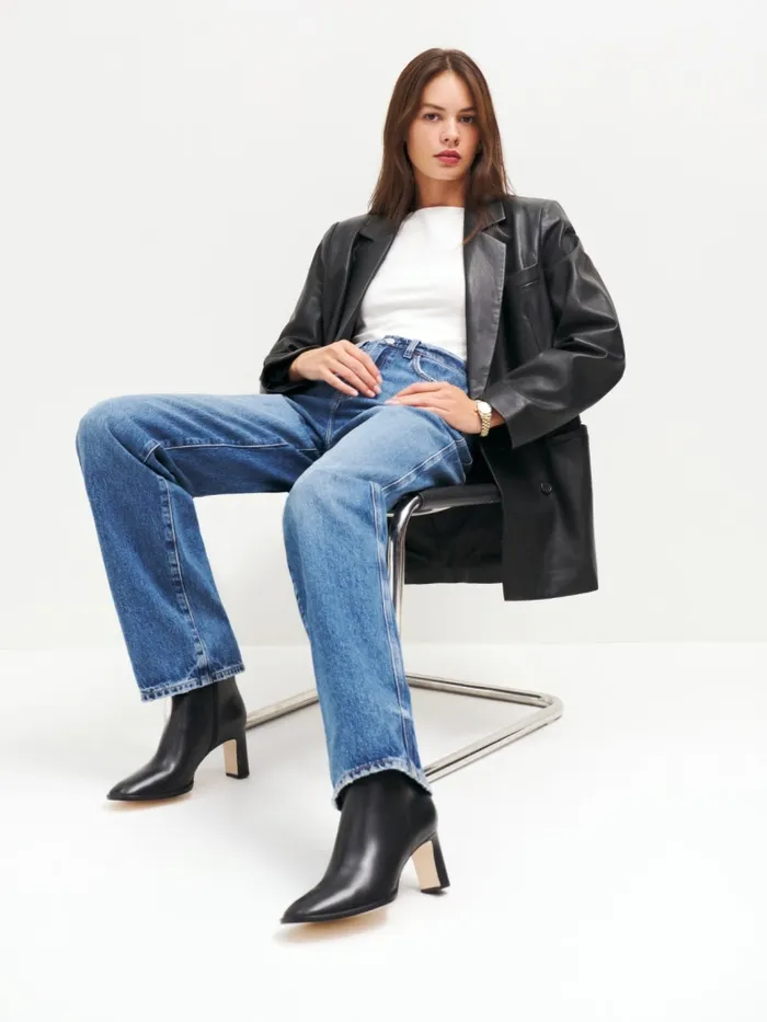 Reformation Boots Gillian Ankle Boot Black Leather 8211 Women Reformation Boots Gillian Ankle Boot Black Leather 8211 Women