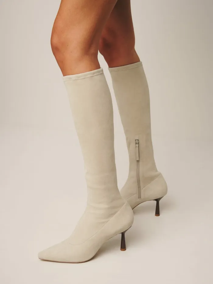 Reformation Boots Sinead Knee Boot Fawn Stretch Suede 8211 Women Reformation Boots Sinead Knee Boot Fawn Stretch Suede 8211 Women