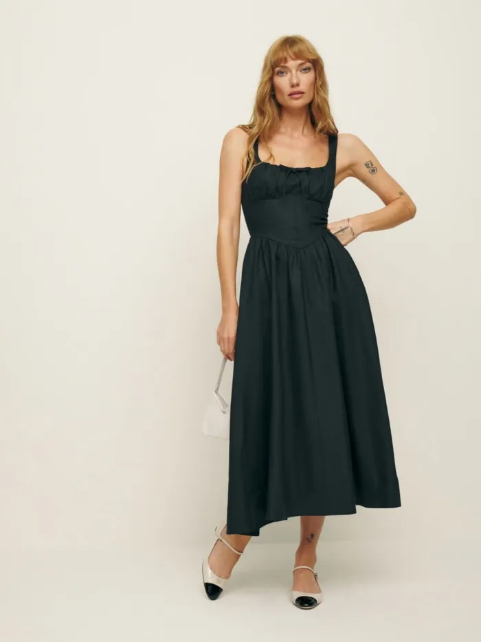 Reformation Dresses Balia Linen Dress Black 8211 Women Reformation Dresses Balia Linen Dress Black 8211 Women
