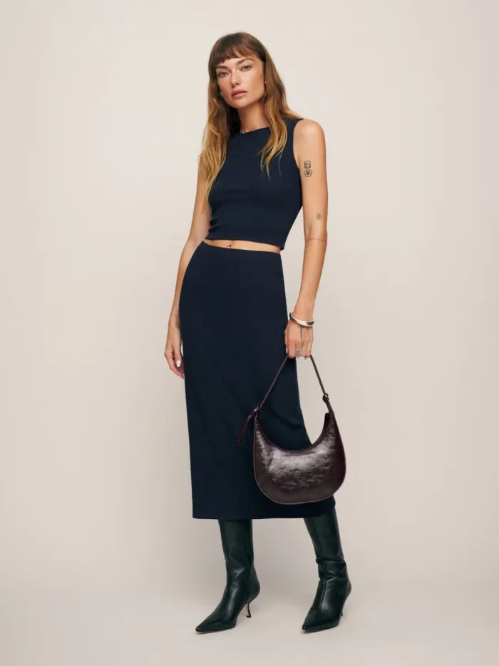 Reformation Dresses Hays Knit Two Piece Navy 8211 Women Reformation Dresses Hays Knit Two Piece Navy 8211 Women