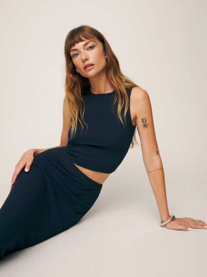 Reformation Dresses Hays Knit Two Piece Navy 8211 Women Reformation Dresses Hays Knit Two Piece Navy 8211 Women