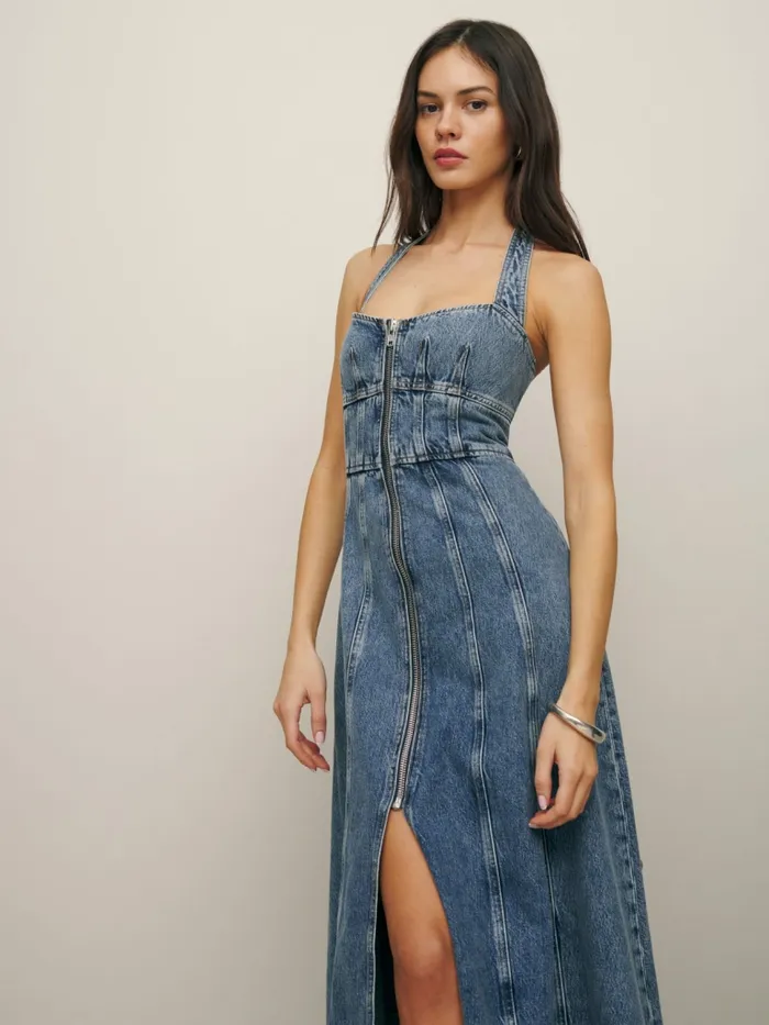 Reformation Dresses Lilah Denim Midi Dress Galway 8211 Women Reformation Dresses Lilah Denim Midi Dress Galway 8211 Women