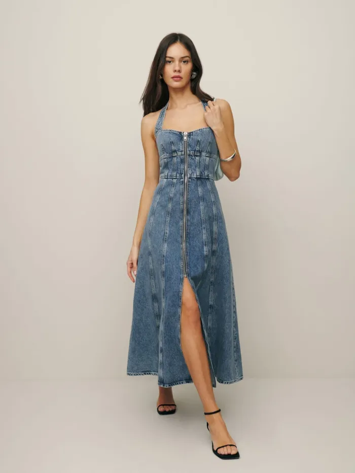 Reformation Dresses Lilah Denim Midi Dress Galway 8211 Women Reformation Dresses Lilah Denim Midi Dress Galway 8211 Women