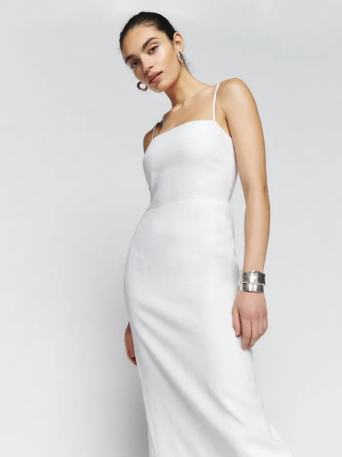 Reformation Dresses Petites Frankie Linen Dress White 8211 Women Reformation Dresses Petites Frankie Linen Dress White 8211 Women