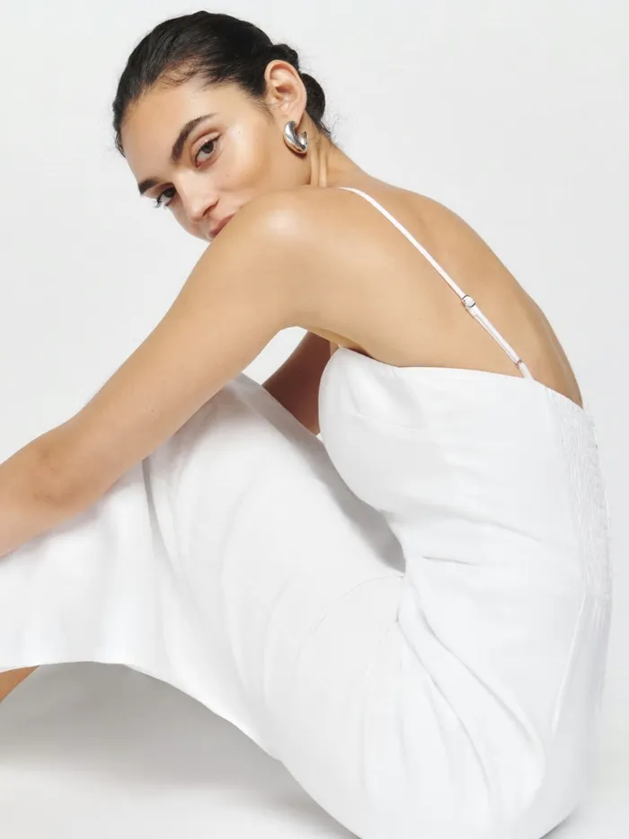Reformation Dresses Petites Frankie Linen Dress White 8211 Women Reformation Dresses Petites Frankie Linen Dress White 8211 Women