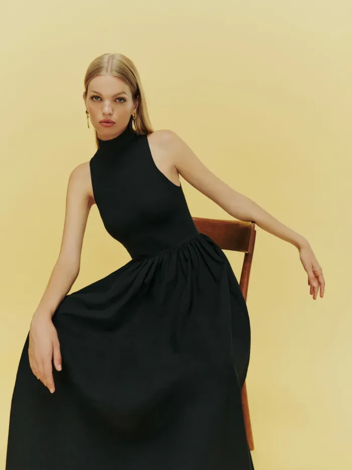 Reformation Dresses Petites Sai Dress Black 8211 Women