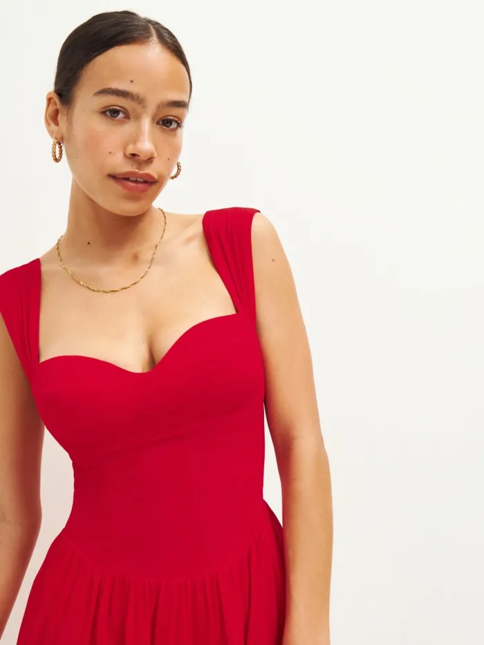 Reformation Dresses Petites Taiga Dress Poinsettia 8211 Women Reformation Dresses Petites Taiga Dress Poinsettia 8211 Women