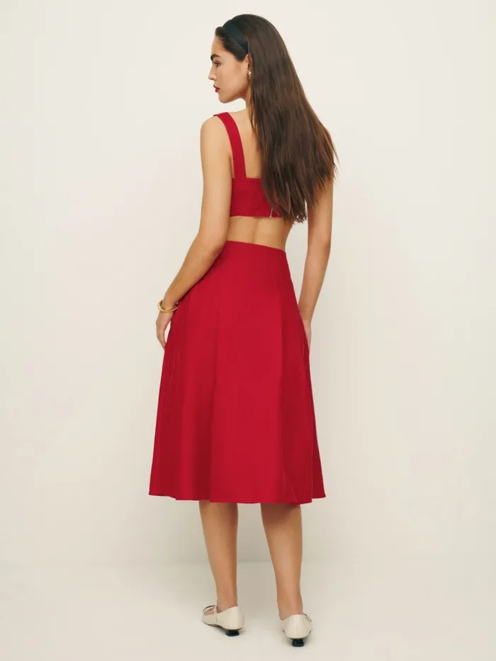 Reformation Dresses Santana Linen Two Piece Cherry 8211 Women Reformation Dresses Santana Linen Two Piece Cherry 8211 Women