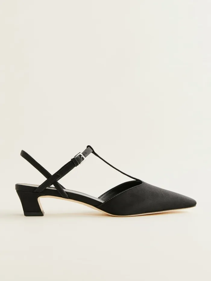 Reformation Heels Helena Tstrap Pump Black Satin 8211 Women Reformation Heels Helena Tstrap Pump Black Satin 8211 Women