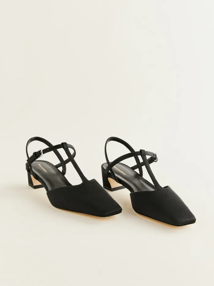 Reformation Heels Helena Tstrap Pump Black Satin 8211 Women Reformation Heels Helena Tstrap Pump Black Satin 8211 Women
