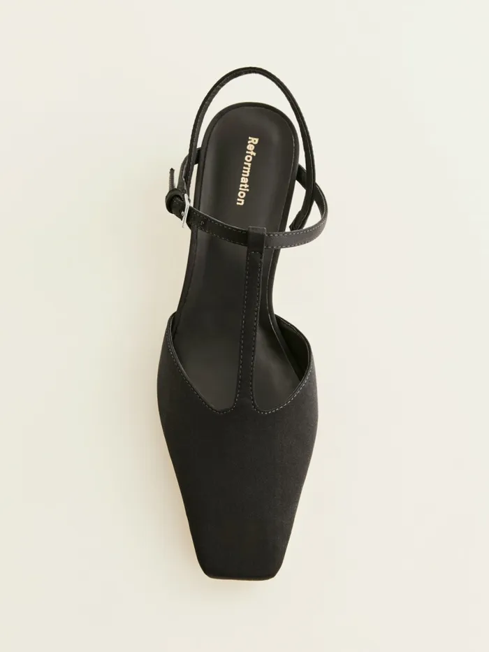 Reformation Heels Helena Tstrap Pump Black Satin 8211 Women Reformation Heels Helena Tstrap Pump Black Satin 8211 Women