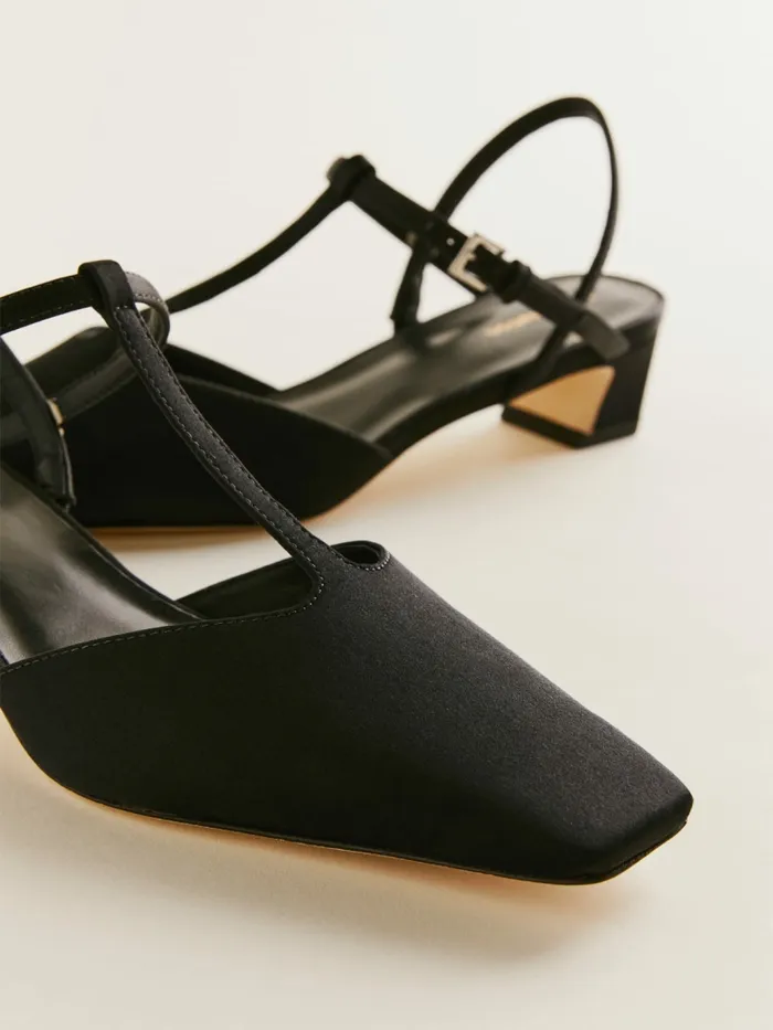 Reformation Heels Helena Tstrap Pump Black Satin 8211 Women Reformation Heels Helena Tstrap Pump Black Satin 8211 Women