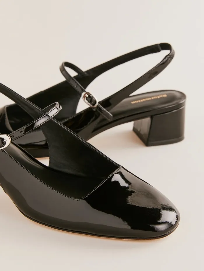 Reformation Heels Maddox Slingback Heel Black Patent 8211 Women Reformation Heels Maddox Slingback Heel Black Patent 8211 Women
