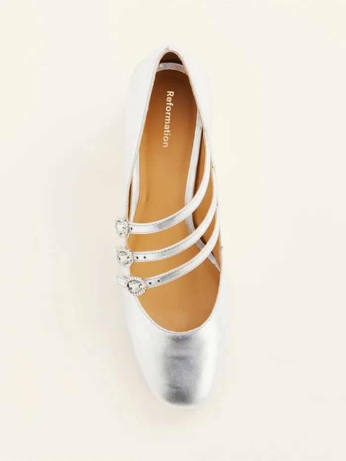 Reformation Heels Mimi Buckle Pump Silver 8211 Women Reformation Heels Mimi Buckle Pump Silver 8211 Women