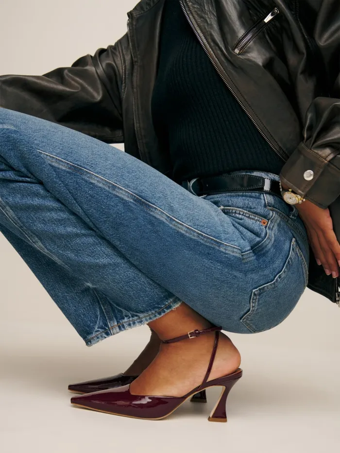 Reformation Heels Natasha Pump Wine Patent 8211 Women Reformation Heels Natasha Pump Wine Patent 8211 Women