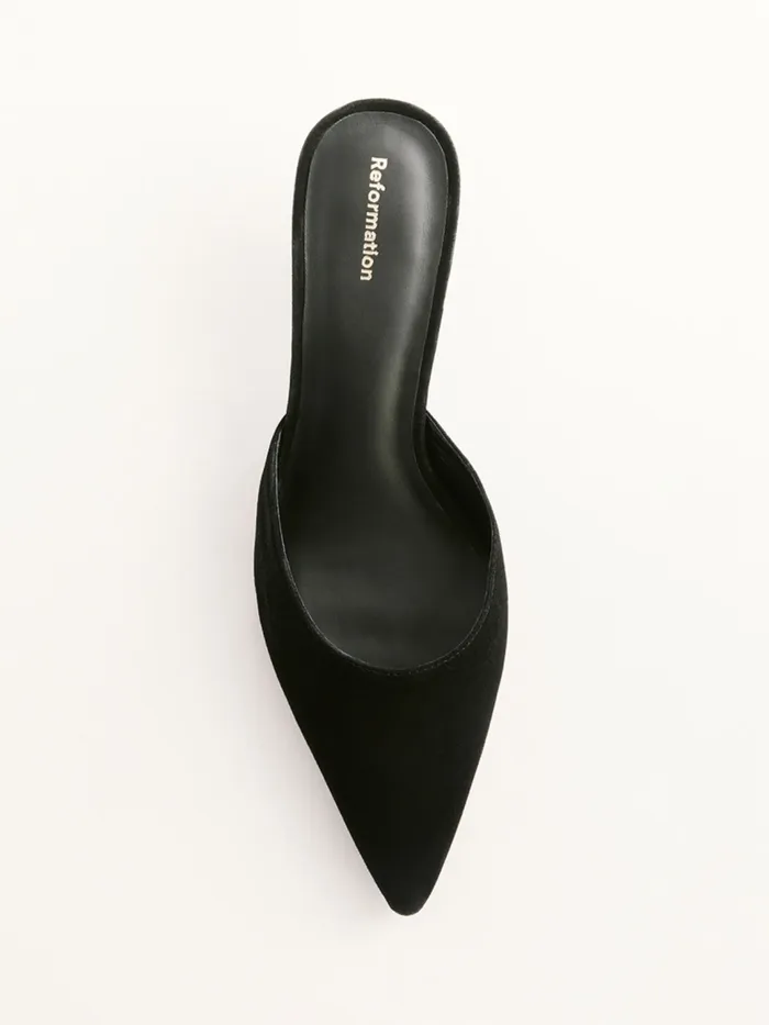 Reformation Heels Wilda Kitten Mule Black Suede 8211 Women Reformation Heels Wilda Kitten Mule Black Suede 8211 Women