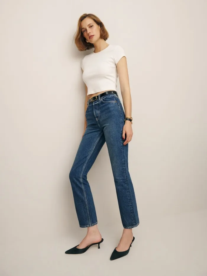 Reformation Jeans Cynthia High Rise Straight Cropped Jeans Lanier 8211 Women Reformation Jeans Cynthia High Rise Straight Cropped Jeans Lanier 8211 Women