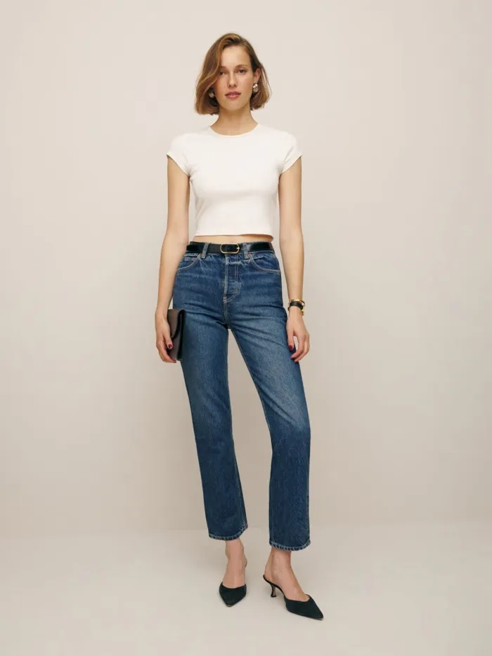 Reformation Jeans Cynthia High Rise Straight Cropped Jeans Lanier 8211 Women Reformation Jeans Cynthia High Rise Straight Cropped Jeans Lanier 8211 Women