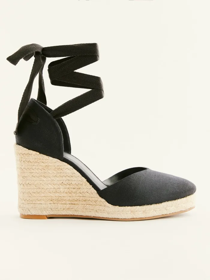 Reformation Occasion Shoes Camilla Lace Up Wedge Espadrille Black 8211 Women Reformation Occasion Shoes Camilla Lace Up Wedge Espadrille Black 8211 Women