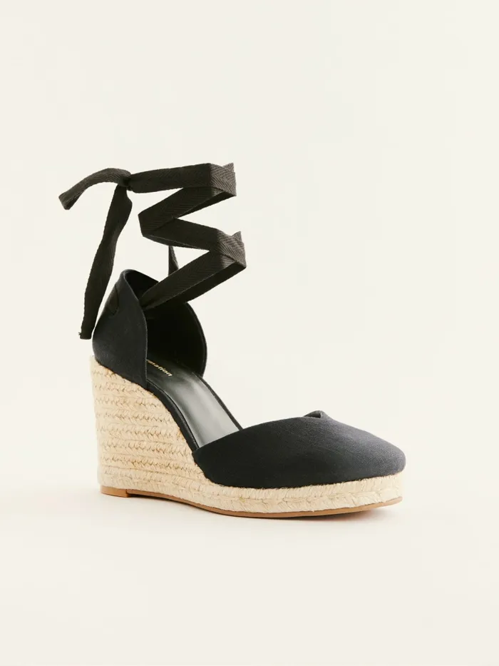 Reformation Occasion Shoes Camilla Lace Up Wedge Espadrille Black 8211 Women Reformation Occasion Shoes Camilla Lace Up Wedge Espadrille Black 8211 Women