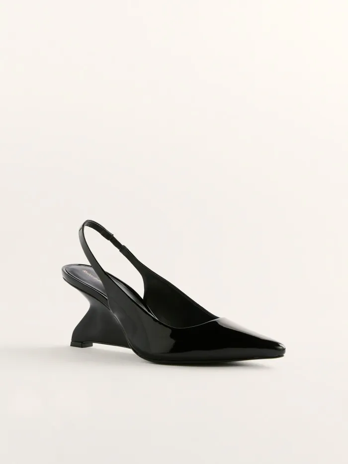 Reformation Occasion Shoes Westlyn Closed Toe Wedge Black Patent 8211 Women Reformation Occasion Shoes Westlyn Closed Toe Wedge Black Patent 8211 Women