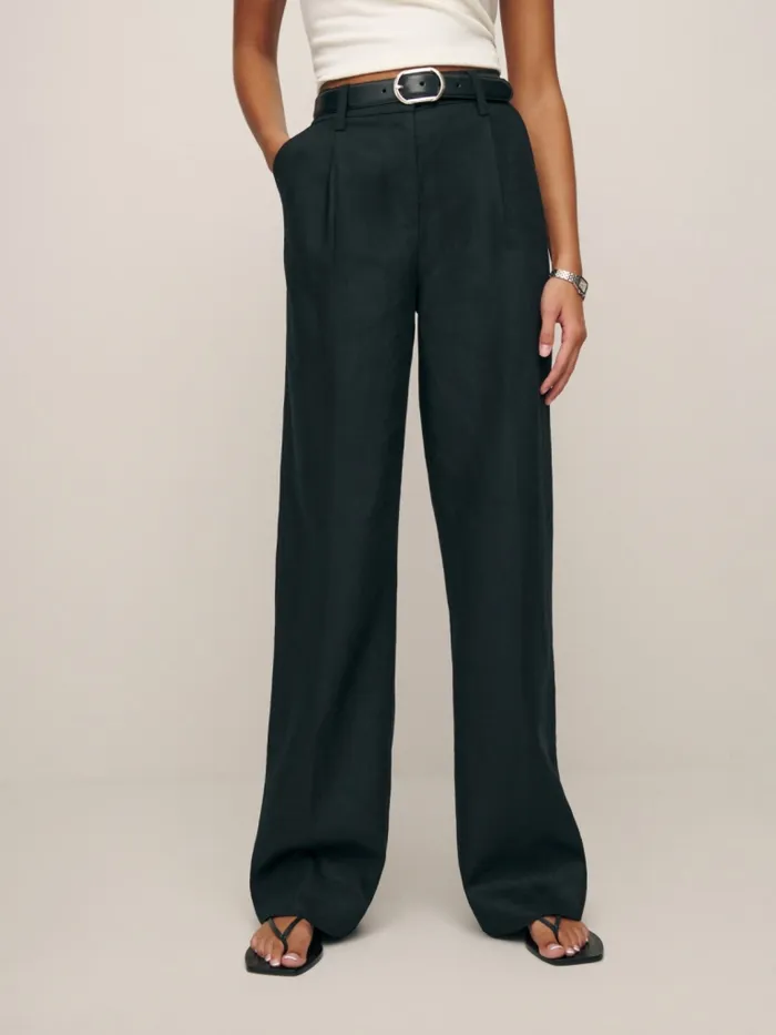 Reformation Pants Petites Alex Linen Pant Black 8211 Women Reformation Pants Petites Alex Linen Pant Black 8211 Women