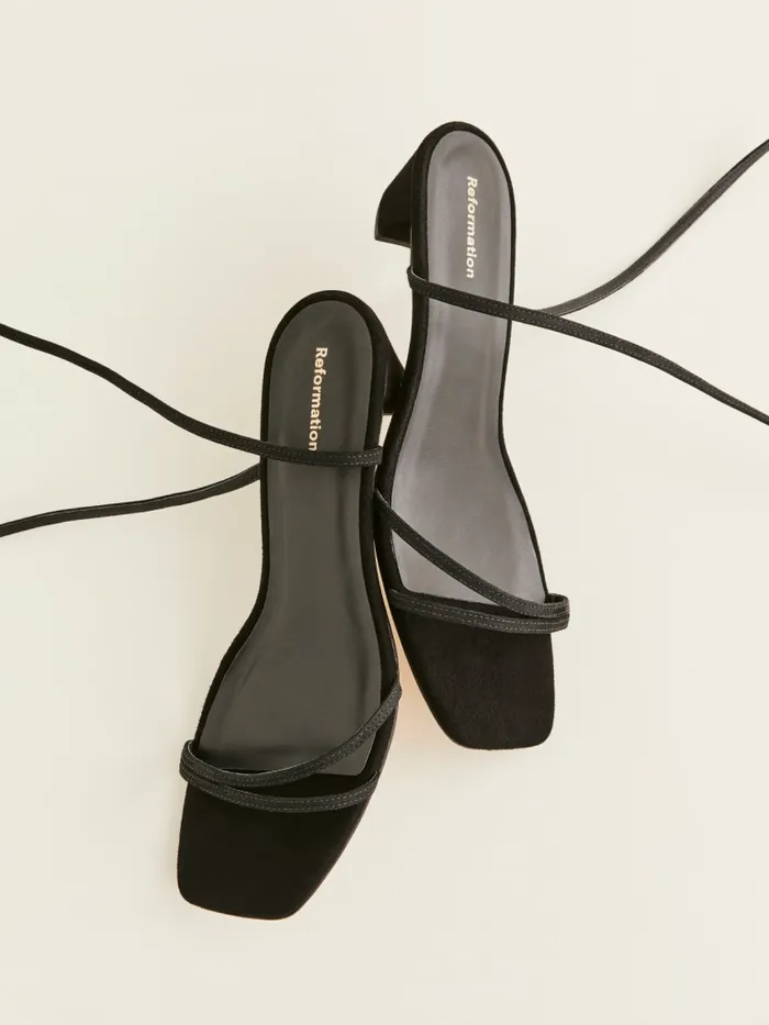 Reformation Sandals Alice Heeled Sandal Black Suede 8211 Women Reformation Sandals Alice Heeled Sandal Black Suede 8211 Women