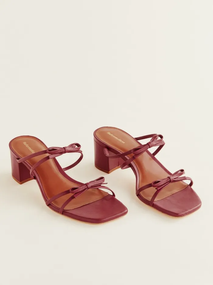 Reformation Sandals Elodie Block Heeled Sandal Brick Red Leather 8211 Women Reformation Sandals Elodie Block Heeled Sandal Brick Red Leather 8211 Women