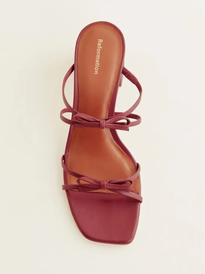 Reformation Sandals Elodie Block Heeled Sandal Brick Red Leather 8211 Women Reformation Sandals Elodie Block Heeled Sandal Brick Red Leather 8211 Women