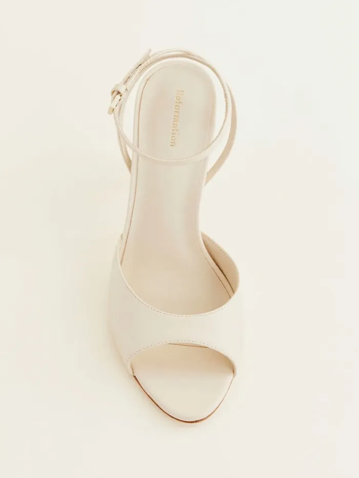 Reformation Sandals Noa Heeled Sandal Almond Leather 8211 Women Reformation Sandals Noa Heeled Sandal Almond Leather 8211 Women