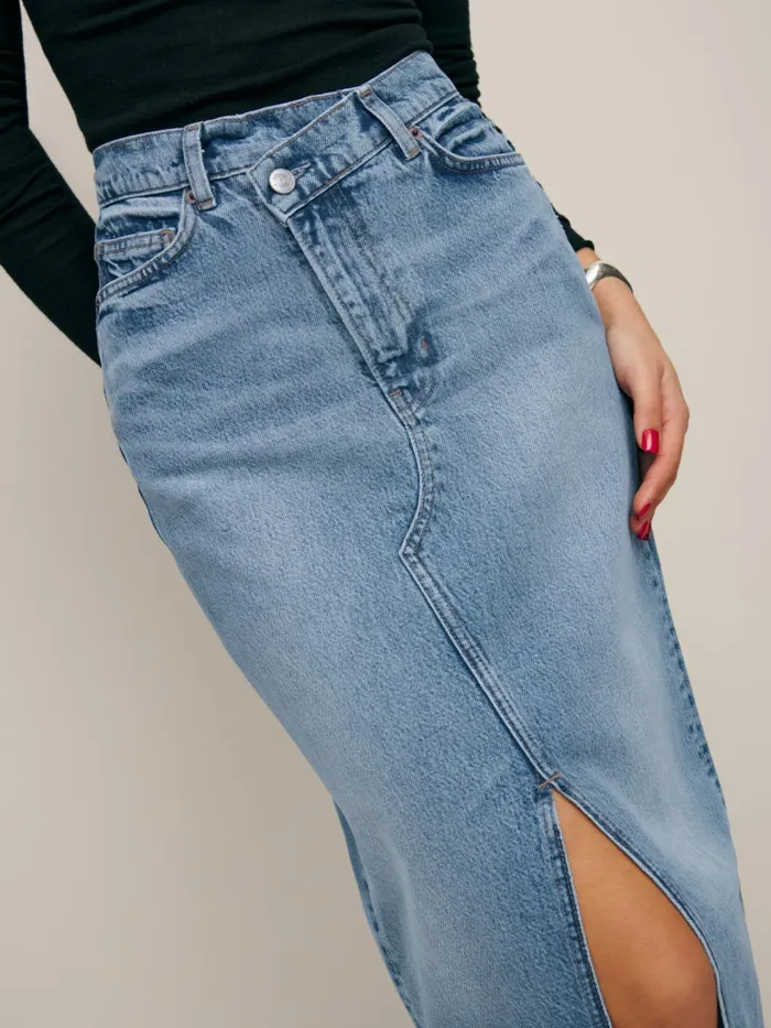 Reformation Skirts Nila Long Denim Skirt Galway 8211 Women Reformation Skirts Nila Long Denim Skirt Galway 8211 Women
