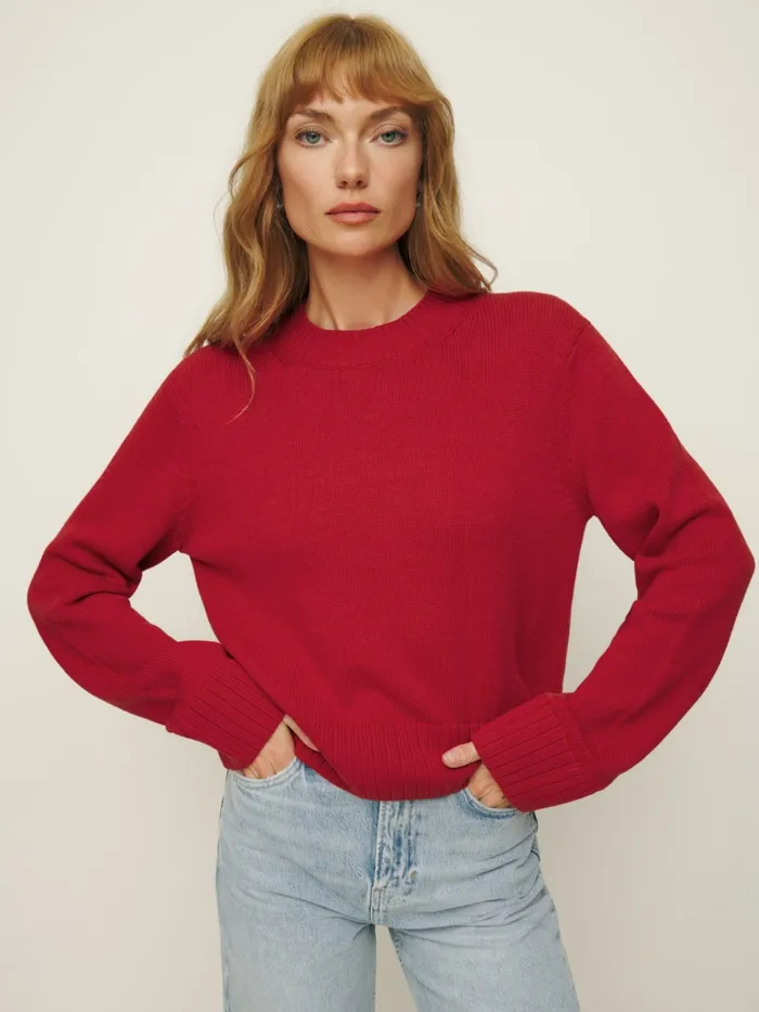 Reformation Sweaters Anna Cotton Crewneck Sweater Sundried Tomato 8211 Women Reformation Sweaters Anna Cotton Crewneck Sweater Sundried Tomato 8211 Women