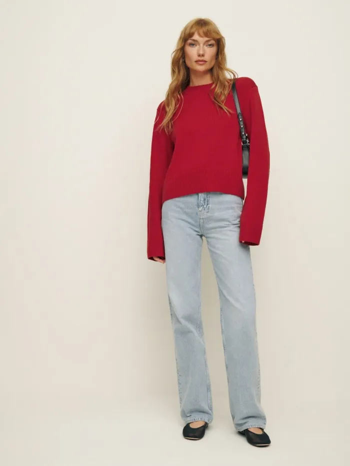 Reformation Sweaters Anna Cotton Crewneck Sweater Sundried Tomato 8211 Women Reformation Sweaters Anna Cotton Crewneck Sweater Sundried Tomato 8211 Women