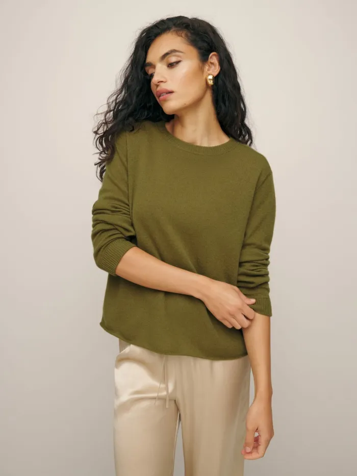 Reformation Sweaters Cashmere Boyfriend Sweater Oliva 8211 Women