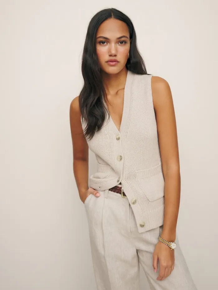 Reformation Sweaters Emmy Cotton Cashmere Sweater Vest Gossamer 8211 Women Reformation Sweaters Emmy Cotton Cashmere Sweater Vest Gossamer 8211 Women