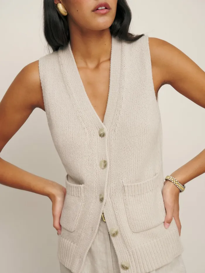 Reformation Sweaters Emmy Cotton Cashmere Sweater Vest Gossamer 8211 Women Reformation Sweaters Emmy Cotton Cashmere Sweater Vest Gossamer 8211 Women