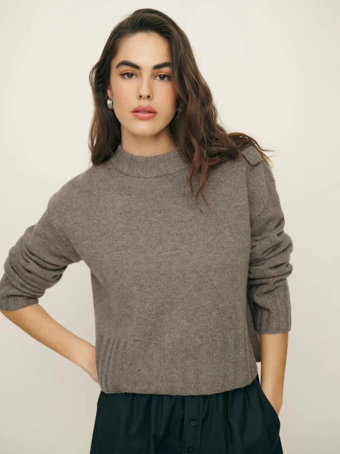 Reformation Sweaters Mer Regenerative Wool Sweater Dormouse 8211 Women