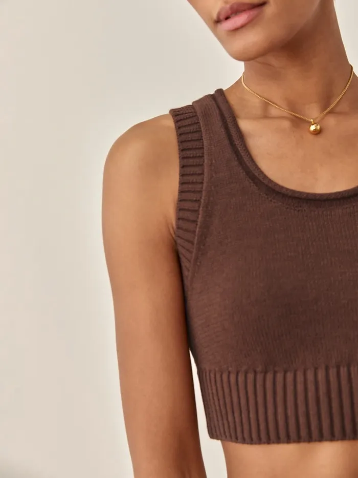 Reformation Sweaters Norma Cotton Sweater Tank Chestnut 8211 Women