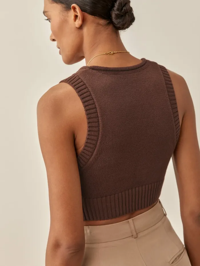 Reformation Sweaters Norma Cotton Sweater Tank Chestnut 8211 Women Reformation Sweaters Norma Cotton Sweater Tank Chestnut 8211 Women