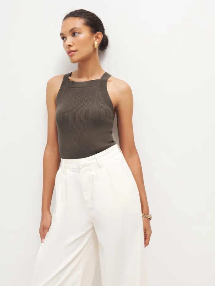 Reformation Sweaters Odin Cotton Sweater Tank Putty 8211 Women