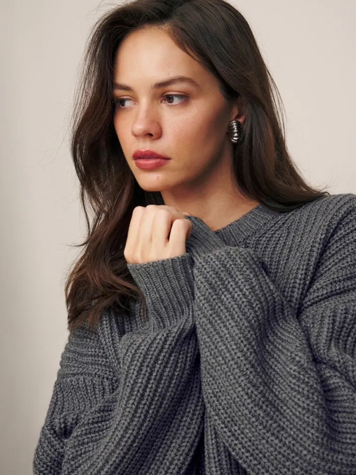 Reformation Sweaters Sam Cotton Cashmere Oversized Crew Sweater Thunder 8211 Women Reformation Sweaters Sam Cotton Cashmere Oversized Crew Sweater Thunder 8211 Women
