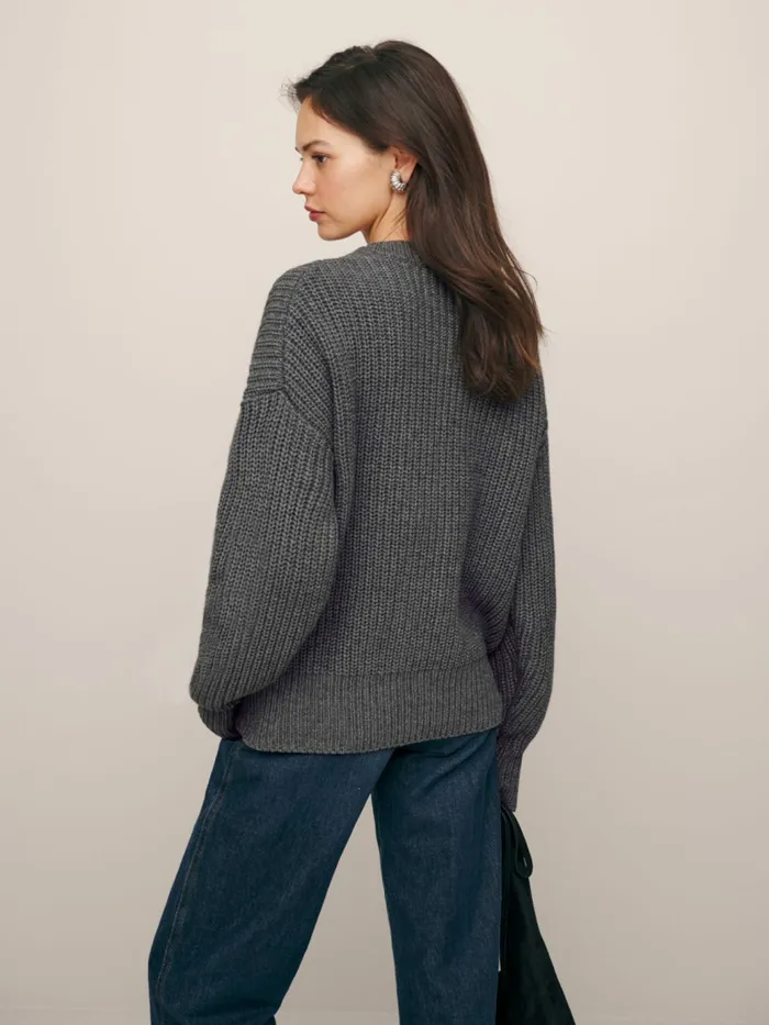Reformation Sweaters Sam Cotton Cashmere Oversized Crew Sweater Thunder 8211 Women Reformation Sweaters Sam Cotton Cashmere Oversized Crew Sweater Thunder 8211 Women