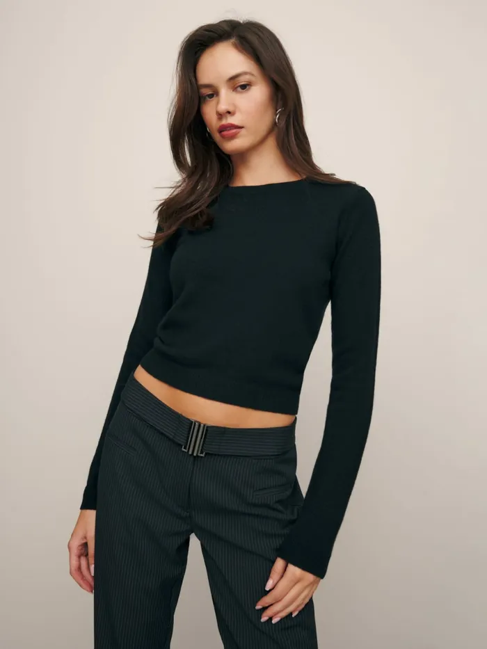 Reformation Sweaters Vann Cashmere Sweater Black 8211 Women