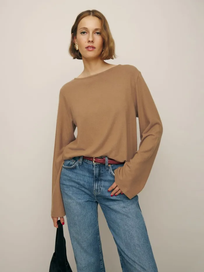 Reformation Tops Eternity Knit Top Butterscotch 8211 Women